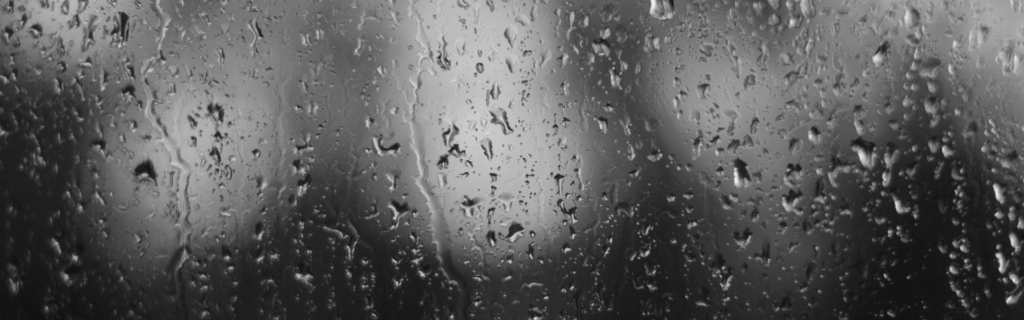 wet glass at night