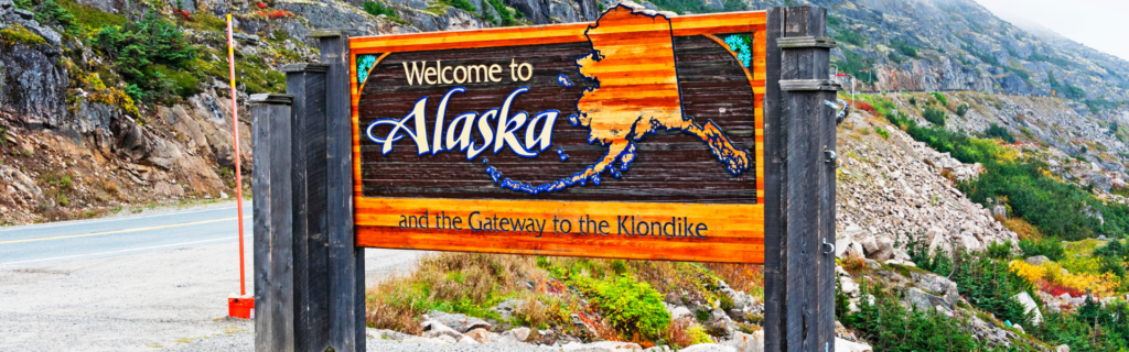 Welcome to Alaska road sign