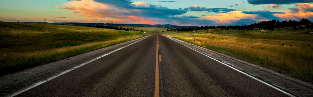 highway at sunset
