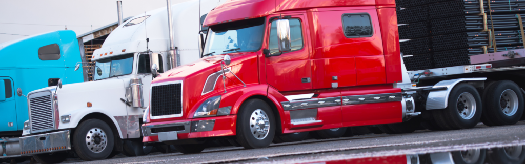 parked semi trucks