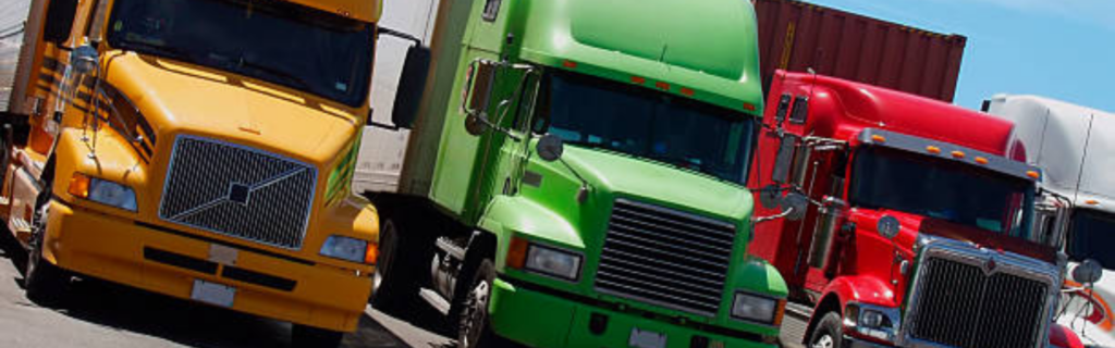 parked semi trucks