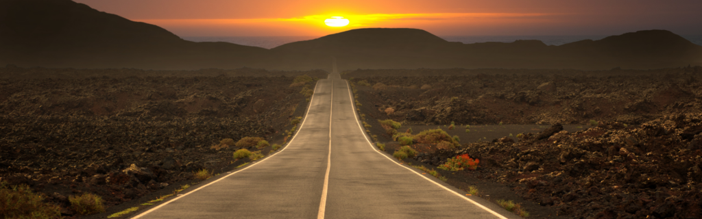 highway at sunset