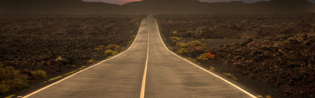 highway at sunset