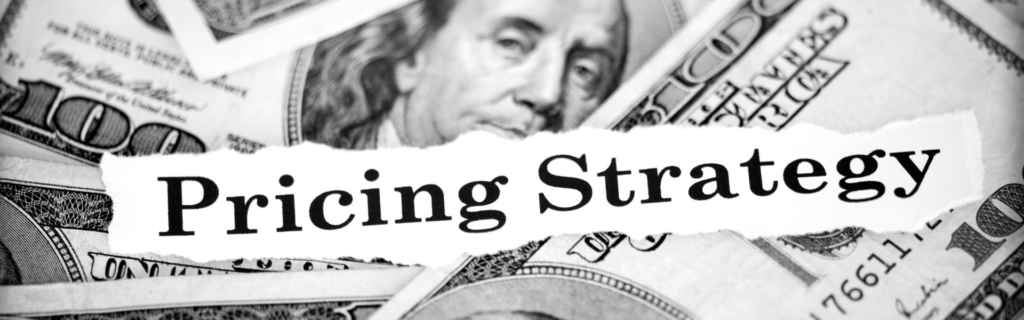 pricing strategy with money background