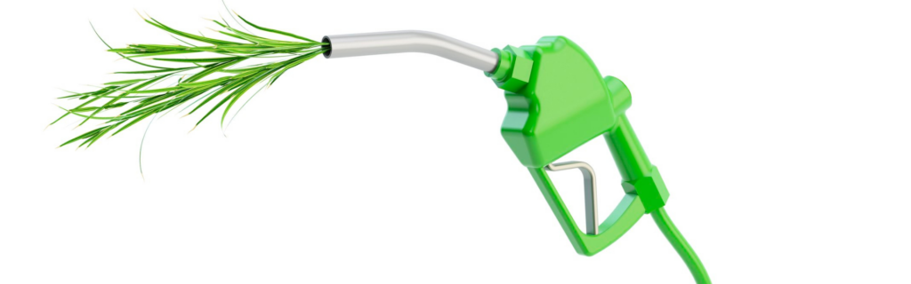 fuel pump that is spraying green plants