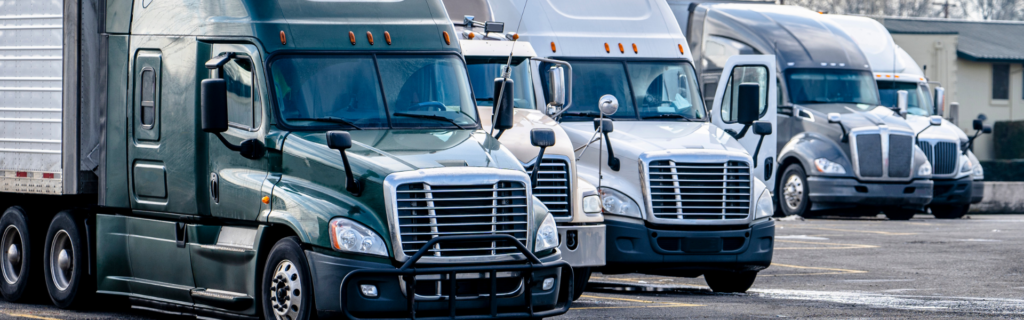 parked semi trucks