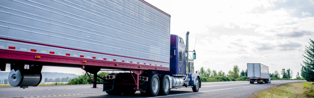 semi trucks on road