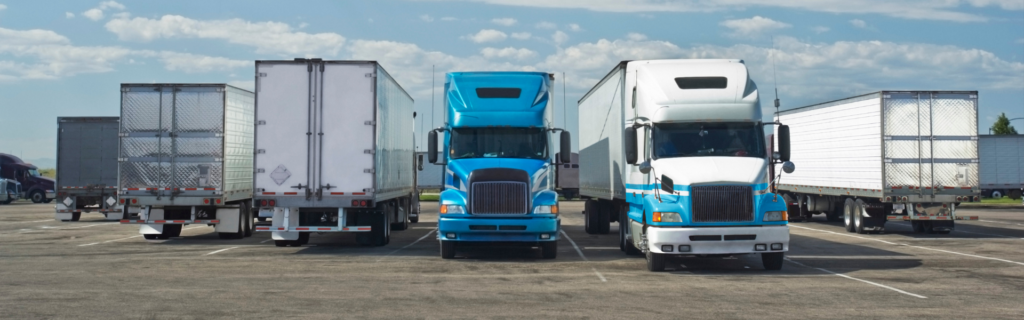 parked semi trucks