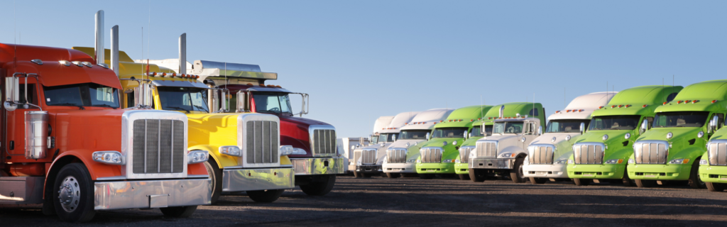 parked semi trucks