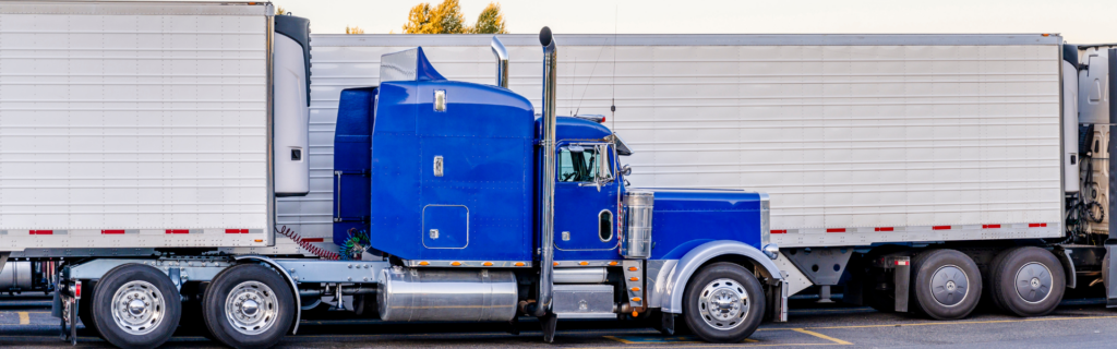 parked semi trucks
