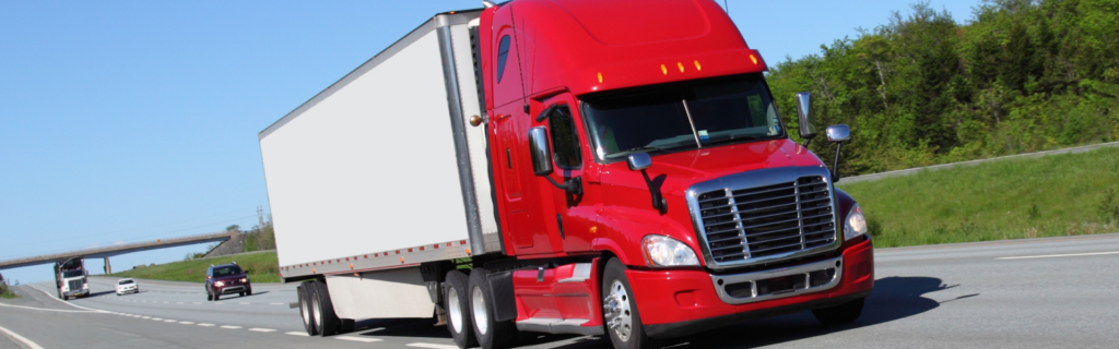 red semi truck on highway
