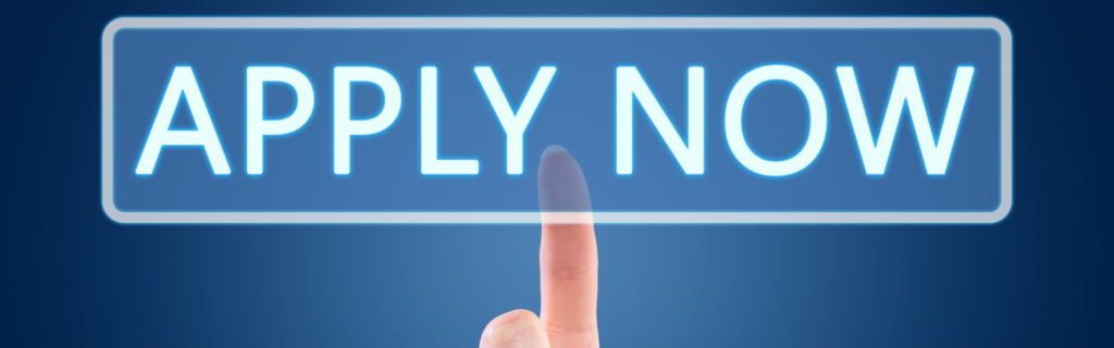 digital apply now button being clicked by finger