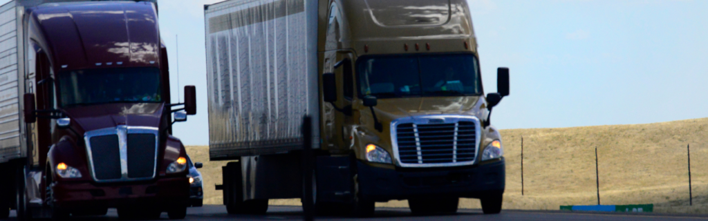 semi trucks on road