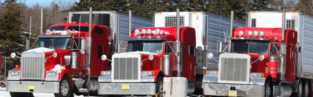 parked semi trucks