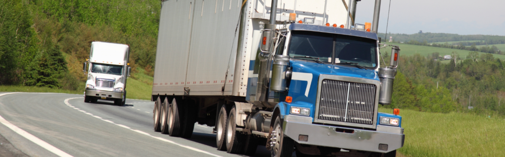 semi trucks on road
