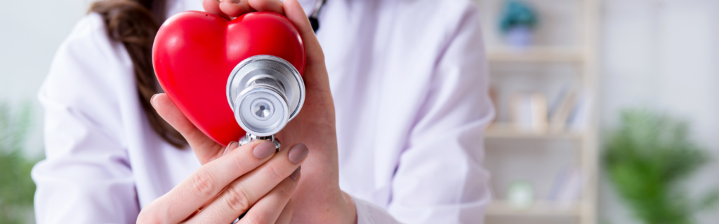 stethoscope on plastic heart
