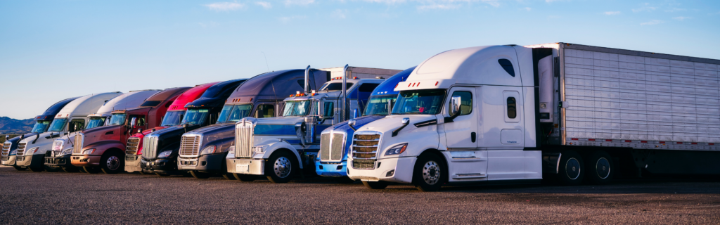 parked semi trucks