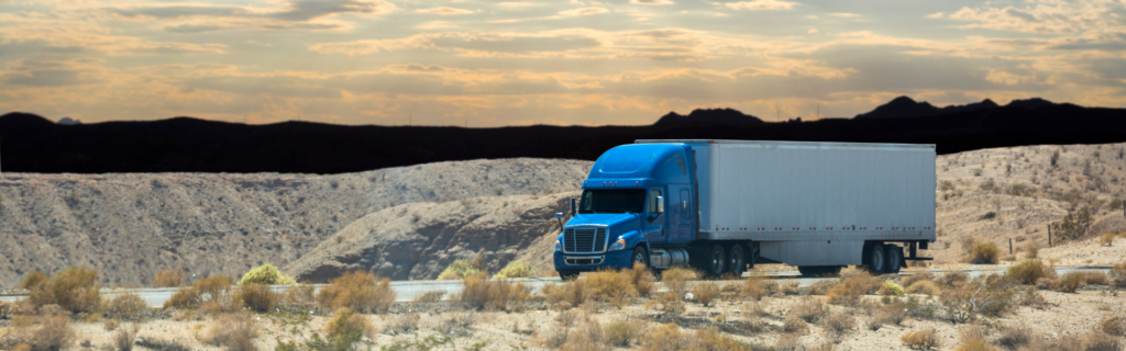 blue semi truck