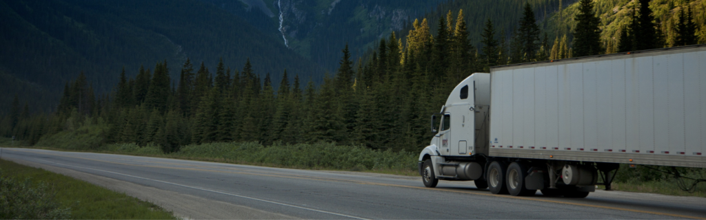 semi truck on mountain road
