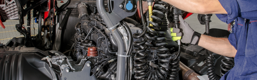 technician working on engine
