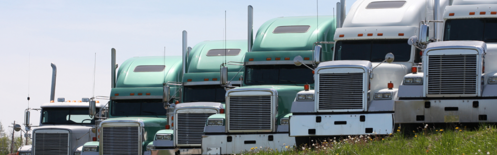 Parked semi trucks