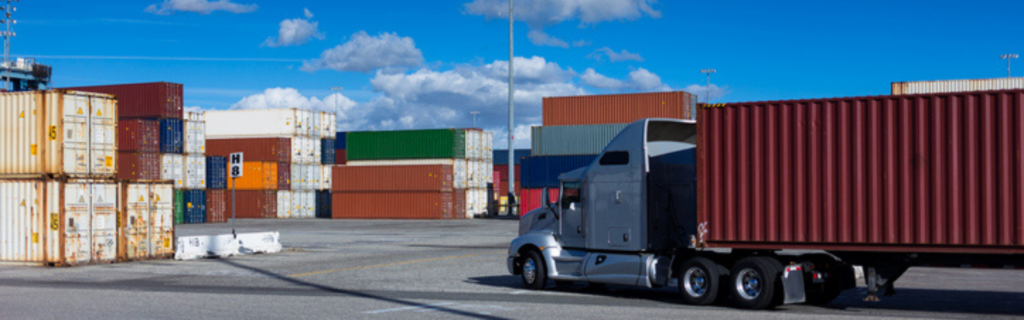 semi truck at port