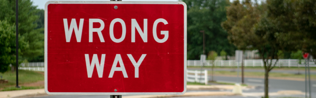 wrong way sign