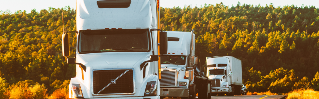 semi trucks on road