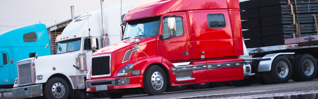 parked semi trucks