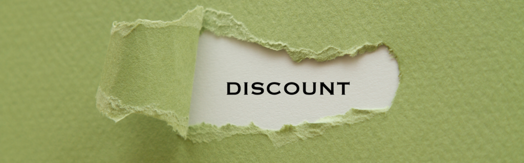 discount behind peeled back paper