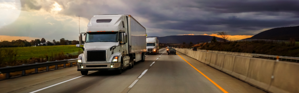 semi trucks on highway
