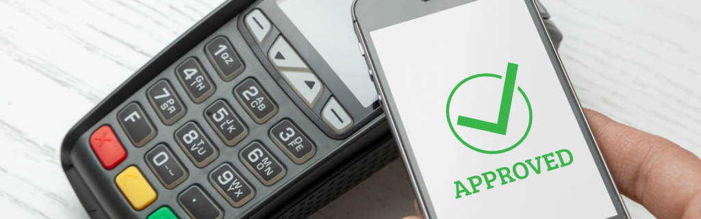 phone app screen with approved payment