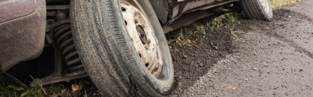 vehicle in ditch