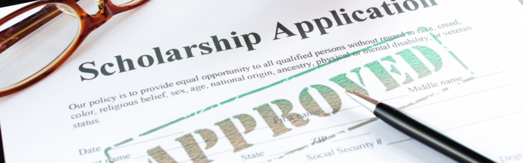 scholarship application with approved stamp, American Trucking Associations TMC scholarships