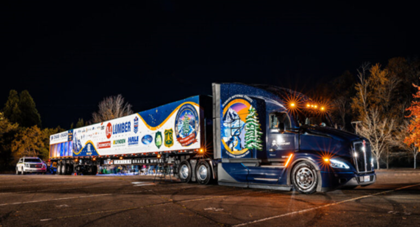 Experience the holiday magic as the U.S. Capitol Christmas Tree, nicknamed 'Spruce Wayne,' embarks on a cross-country journey in a Kenworth T680, stopping in the Pacific Northwest. The tree’s first stop in Washington featured holiday festivities, a display of Kenworth’s SuperTruck 2, and a community celebration in Renton. Follow the tree’s travels as it heads to the Capitol in time for a December lighting ceremony.