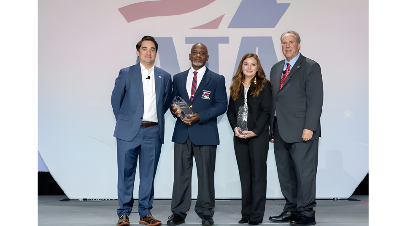 ATA honors the 2025 Mike Russell Trucking Image Award recipients, including Antoine Sadler and the Trucking Association of New York, recognizing outstanding contributions to promoting a positive image of trucking and supporting drivers.