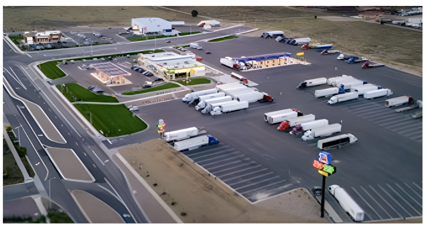The new TA in Pueblo, Colorado, features 210 truck parking spots, multiple dining options, showers, a CAT Scale, and more amenities designed for truck drivers on Interstate 25.