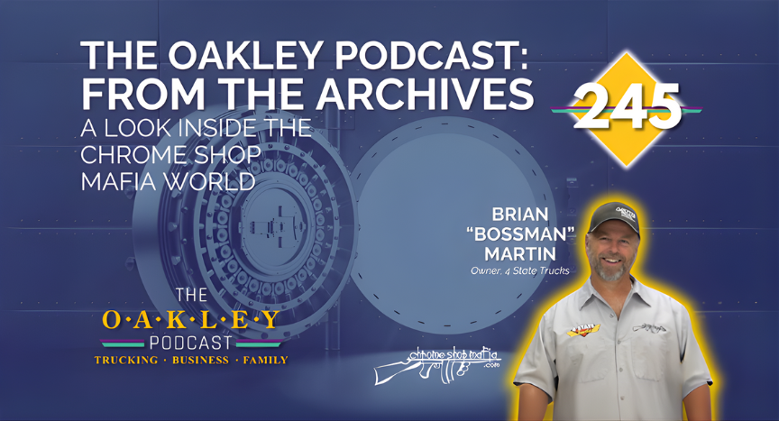 Brian Martin, founder of Four State Trucks and Chrome Shop Mafia, joins The Oakley Podcast to share how a love for trucks grew into a nationally recognized custom truck brand. From his early days as a mechanic in Joplin, Missouri, to the rise of Chrome Shop Mafia and the Guilty by Association Truck Show, this archived episode highlights hard work, family values, and the evolution of truck culture.