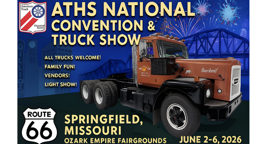 Springfield, Missouri, hosts the ATHS 2026 National Convention and Truck Show as Route 66 celebrates its 100th anniversary, featuring hundreds of historic trucks, educational events, and attractions.